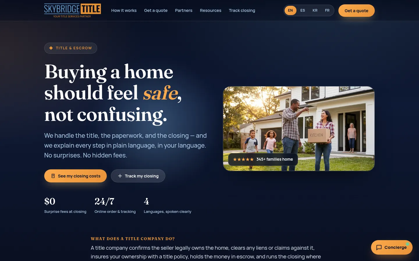 Home page of Skybridge Title