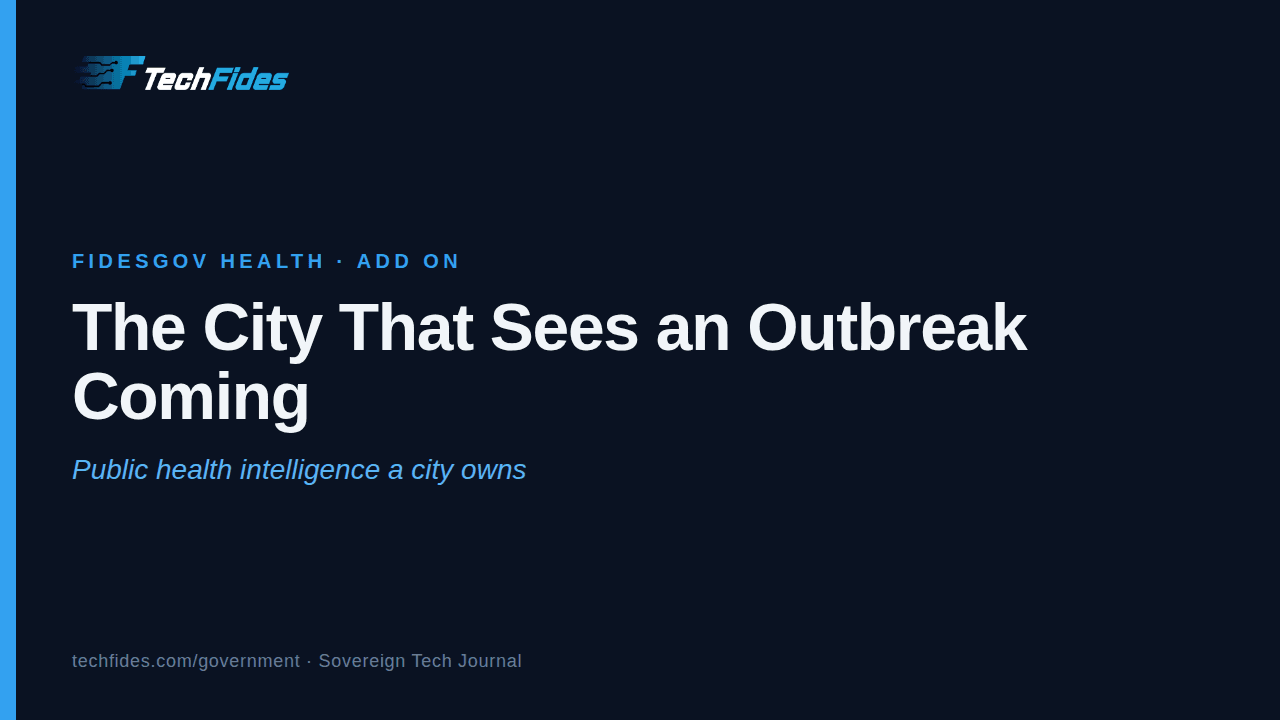 The City That Sees an Outbreak Coming: Public Health Intelligence as a FidesGov Add On