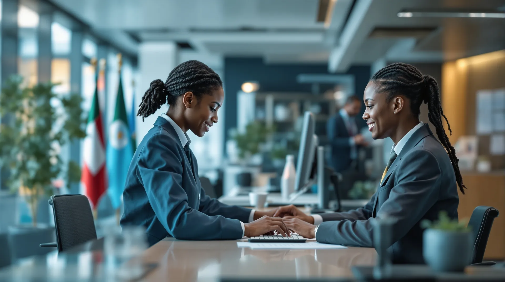 Public-sector team working on secure on-site systems